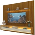 Rack Com Painel Para Tv Até 85 Polegadas Led 3 Gavetas Com Ro