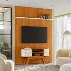 Rack Com Painel Para Tv Curvo Até 65 Polegadas Frisado Silver