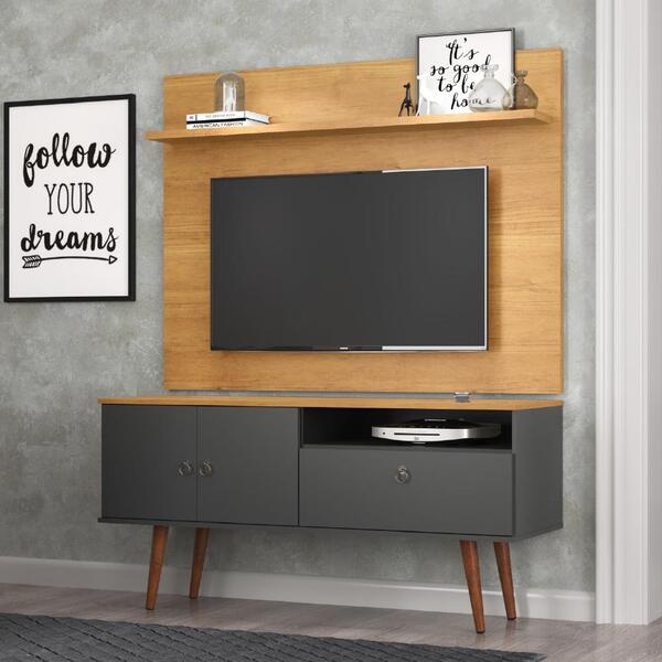 Rack Com Painel Para Tv De Até 46 Polegadas Retrô Topázio Pat