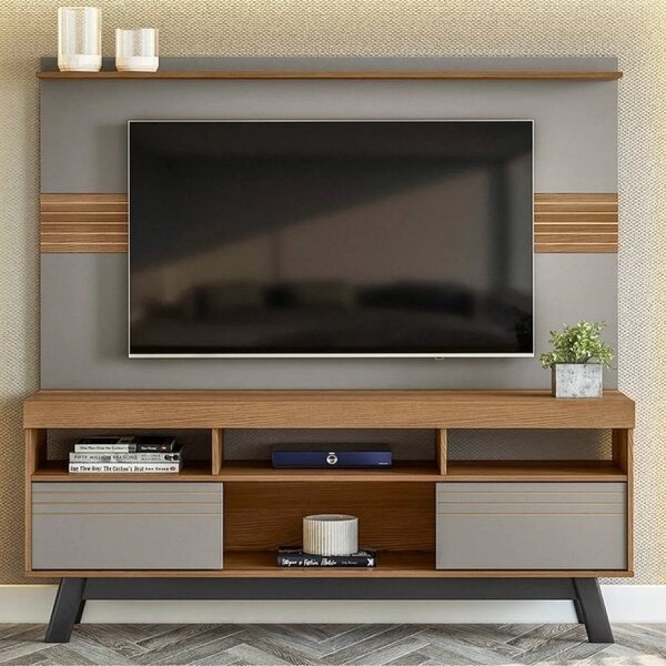 Rack Com Painel Para Tv De Até 60 Polegadas 3 Nichos 2 Portas