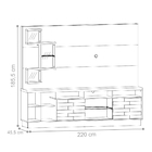 Rack Com Painel Para Tv E Espelhos Dickens Fendi Naturale