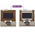 Rack Com Painel Para Tv Lyon Ripado Off White Nogueira