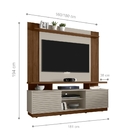 Rack Com Painel Para Tv Lyon Ripado Off White Nogueira
