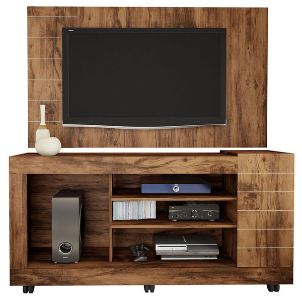 Rack Com Painel Para Tvs De 50 Polegadas Goya-caemmun - Jatobá
