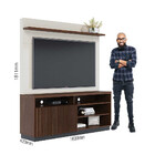 Rack Com Painel Pernambuco Para Tv De Até 65 - Nogueira/off W