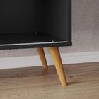 Rack Com Painel Retrô Linea - Preto - Rpm Móveis