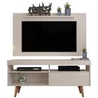 Rack Com Painel Retrô Samba - Off White- Rpm Móveis