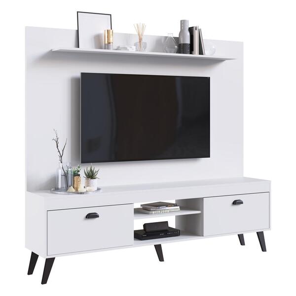Rack Com Painel Retrô Tv 70" 2 Portas Multimóveis Cr45194