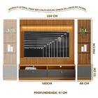 Rack Com Painel Ripado 1 Modulo Lateral Esquerdo Ouro Preto N