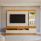 Rack Com Painel Ripado 1 Módulo Lateral São Paulo Linea Brasil