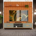 Rack Com Painel Ripado 75 Polegadas Alecrim Carvalho Natural