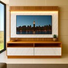 Rack Com Painel Ripado Liso Para Tv 70 Polegadas 172cmx182cm