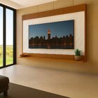 Rack Com Painel Ripado Liso Para Tv 70 Polegadas 172cmx182cm