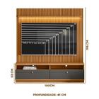 Rack Com Painel Ripado Ouro Preto Nature Chumbo Linea