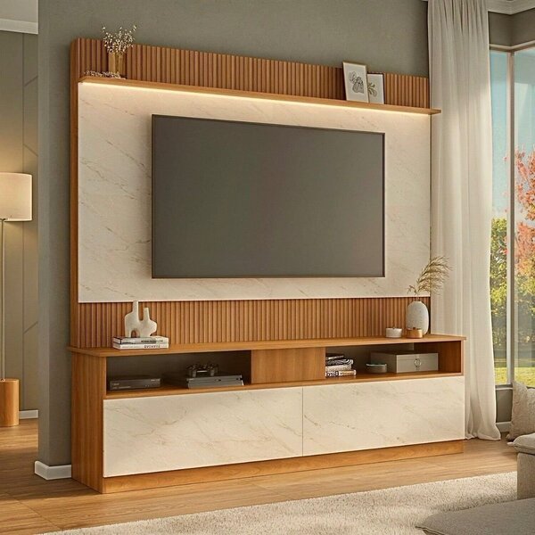 Rack Com Painel Ripado Para Tv 70 Polegadas 172cmx182cm Rio B