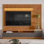 Rack Com Painel Ripado Para Tv 75 Pol. 224cm Golden L06 Natur