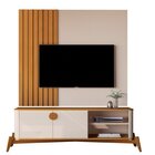 Rack Com Painel Ripado Para Tv Até 58 Polegaas Buriti Com Pés