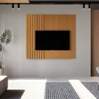 Rack Com Painel Ripado Para Tv Até 58 Polegaas Buriti Com Pés