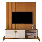 Rack Com Painel Ripado Para Tv Até 58 Polegaas Buriti Com Pés