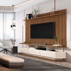 Rack Com Painel Ripado Para Tv Até 72 Polegadas 3 Gavetas E P