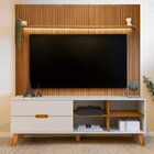 Rack Com Painel Ripado Para Tv Até 75 Polegadas 251cmx185,5cm