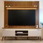 Rack Com Painel Ripado Para Tv Até 75 Polegadas Com Led E Imp