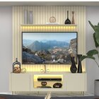 Rack Com Painel Ripado Para Tv Até 75 Polegadas Led Pés Ferro