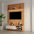 Rack Com Painel Ripado Para Tv Até 84 Polegadas Carvalho Oro/