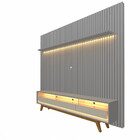Rack Com Painel Ripado Para Tv Até 85 Polegadas Com Led E Vid