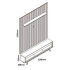 Rack Com Painel Ripado Para Tv Até 85 Polegadas Com Led E Vid