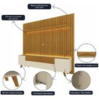 Rack Com Painel Ripado Para Tv Até 85 Polegadas Led Pés Madei