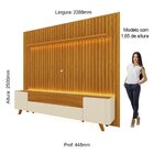 Rack Com Painel Ripado Para Tv Até 85 Polegadas Led Pés Madei