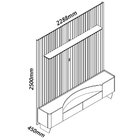 Rack Com Painel Ripado Para Tv Até 85 Polegadas Led Pés Vidro