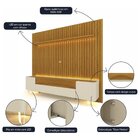 Rack Com Painel Ripado Para Tv Até 85 Polegadas Led Pés Vidro