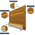 Rack Com Painel Ripado Para Tv Até 90 Polegadas 250cmx229cm C