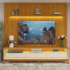 Rack Com Painel Ripado Para Tv Até 90 Polegadas 308cmx260cm L