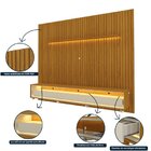 Rack Com Painel Ripado Para Tv Até 90 Polegadas Led 3 Gavetas