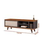 Rack Com Painel Ripado Tv Até 60 Polegadas Freijó Cinza Urban