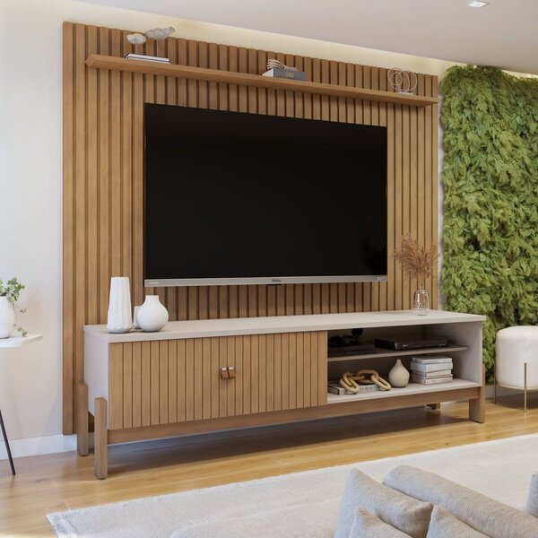 Rack Com Painel Ripado Vitória Para Tv Até 55 Polegadas 2 Por