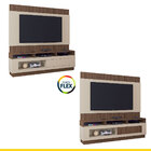 Rack Com Painel Textura Ripada Tv 65 Pol Toronto 183 X 180 Cm