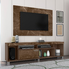 Rack Com Painel Tomaz Para Tv 55" - Madetec - Imperial/sepia