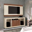 Rack Com Painel Triton Edn 2 Portas Off White Naturale Sala