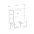 Rack Com Painel Tv 50´´ 1 Porta Vidro Montana Grafite