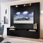 Rack Com Painel Tv 50" Com 3 Portas Multimóveis Cr45115 Preto