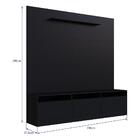 Rack Com Painel Tv 50" Com 3 Portas Multimóveis Cr45115 Preto