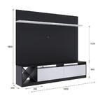 Rack Com Painel Tv 50" Multimóveis Cr25138 Preto/branco