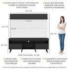 Rack Com Painel Tv 65" Madri Multimóveis Preto/branco Com Pra