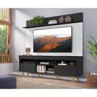 Rack Com Painel Tv 65" Madri Multimóveis Preto/branco Com Pra