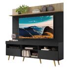 Rack Com Painel Tv 65" Madri Multimóveis Preto/rustic Com Pra