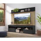 Rack Com Painel Tv 65" Madri Multimóveis Preto/rustic E Prate